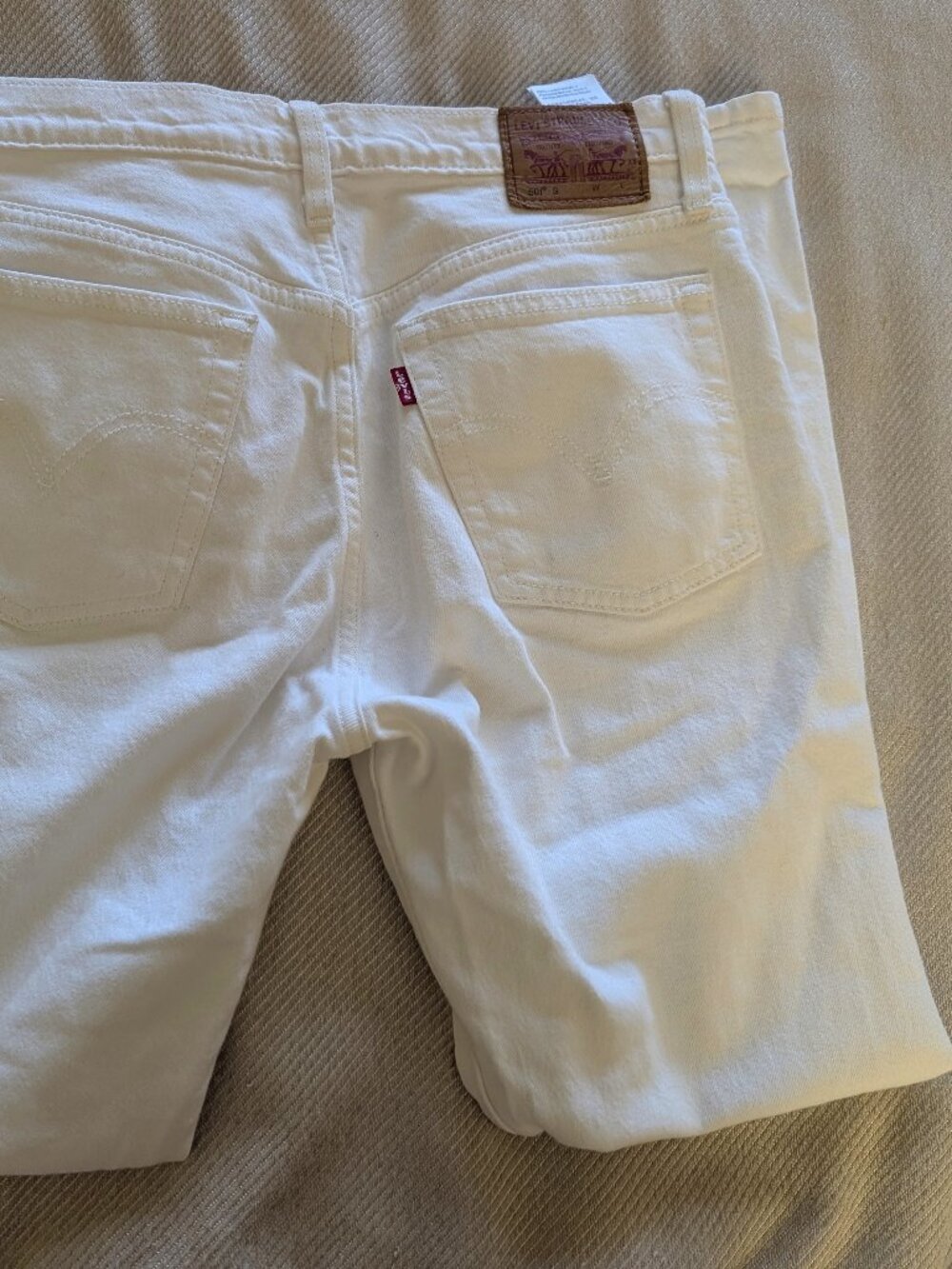 Levis Skinny 501 White Jeans